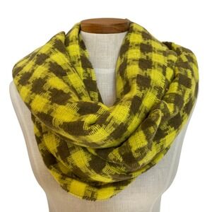 Anthropologie Maeve Checked Blanket Scarf Green Gray Plaid Oversized 76x29 NWT